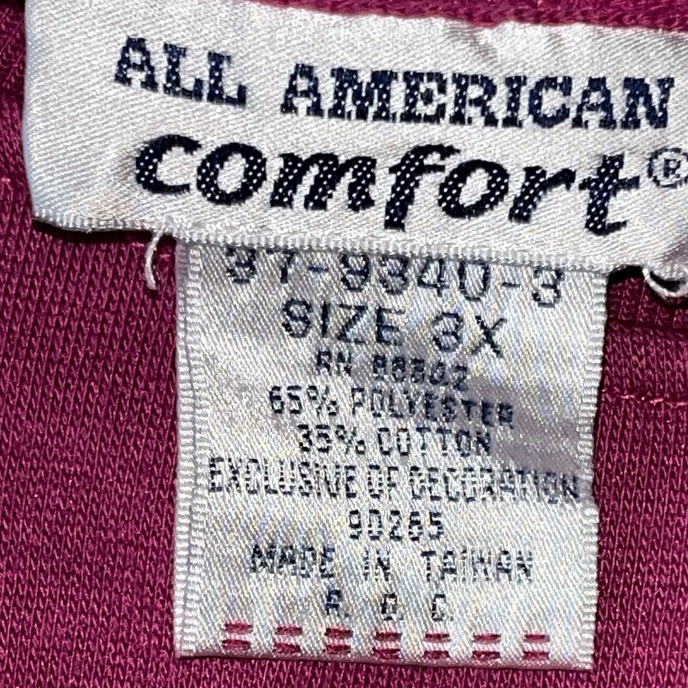 All American Comfort Long Sleeve Embroidered‎ Flowers Berry Sweatshirt 3X - Picture 11 of 11